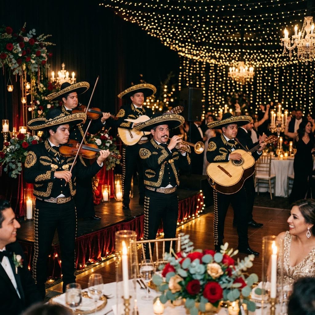 Mariachi musicians in traditional charro suits — Mariachi Gold Houston
